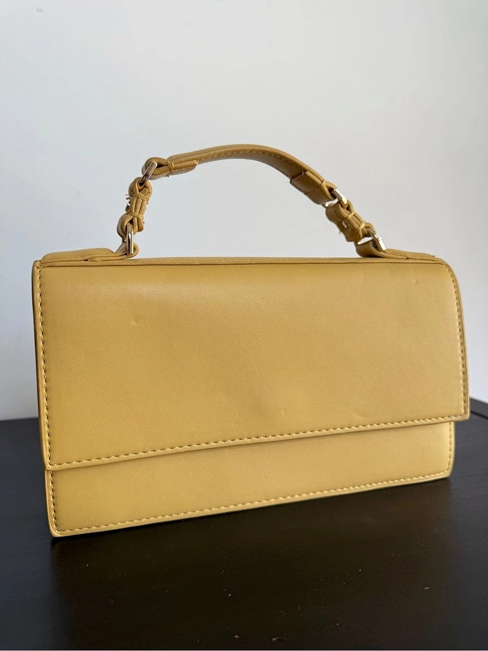 Zara Structured Shoulder Bag in Yellow Like New